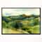 Designart - Green Mountains Watercolor - Landscape Painting Canvas Print in Black Frame